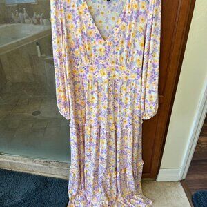 Eloquii Size 20 floral long sleeve maxi dress
